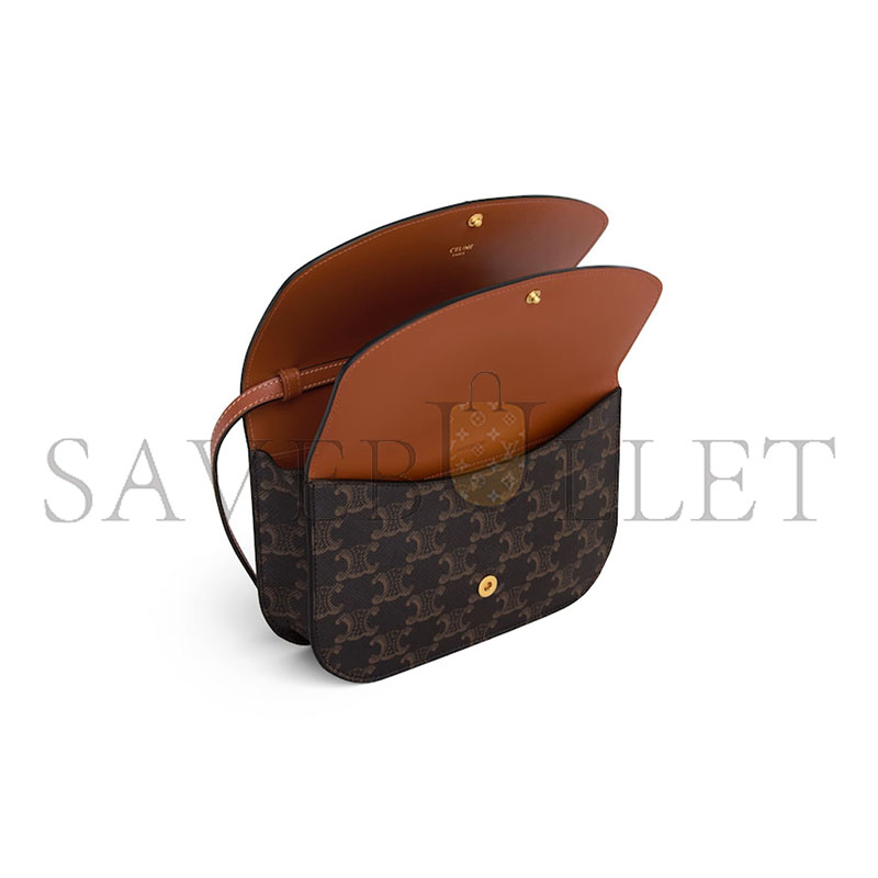 CELINE DUO WALLET ON STRAP IN TRIOMPHE CANVAS AND CALFSKIN 10P672GVL.04LU (20*13*6cm) CELINE DUO WALLET ON STRAP IN TRIOMPHE CANVAS AND CALFSKIN 10P672GVL.04LU (20*13*6cm)